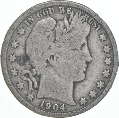 1904 Barber Half Dollar Average Circ 90% Silver *0163 - Image 1 of 3