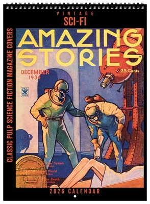 Asgard Press 2026 Vintage Sci-Fi Deluxe Wall Calendar, 11"x15"