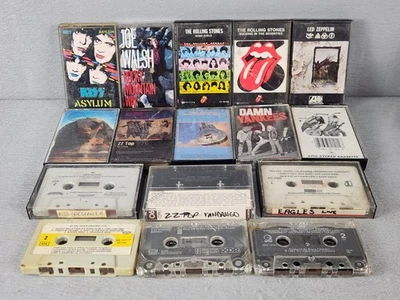 Classic Rock Cassette Lot (16) KISS Led Zeppelin Rolling Stones ZZ Top Aerosmith - Image 1 of 4