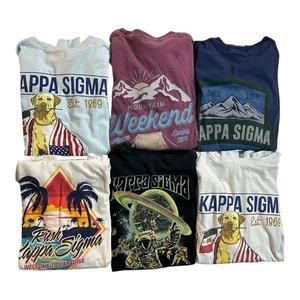 Lot (6) Kappa Sig Fraternity T-Shirt Tee College Medium Cotton Comfort Colors - Picture 1 of 19