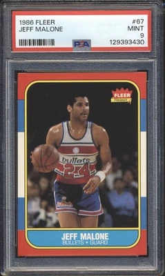 Baloncesto Fleer 1986 Jeff Malone novato #67 PSA 9 balas como nuevo Foto 1 de 2