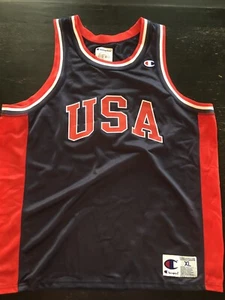 RARE Vintage Michael Jordan #9 Blue Dream Team USA Champion Size XL - Bild 1 von 10