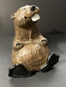 Singing Tree Chip Bearfoots Beaver Figurine By Jeff Fleming for Business Cards - Picture 1 of 6