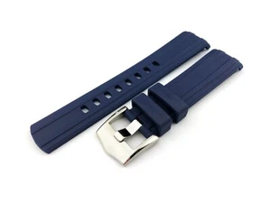 Navy Blue 20mm Rubber/Silicone Strap Band FITS OMEGA Watch SeaMaster PlanetOcean - Picture 1 of 6