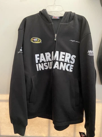 Kasey Kahne Nascar Chase Farmers Insurance Black Zip Up Hoodie Men's Small Cover