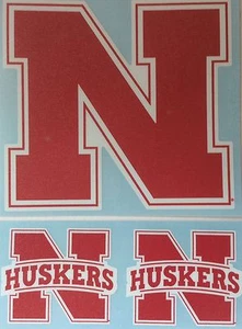 NEBRASKA CORNHUSKERS, 1- 4", 2-2" PREMIUM VINYL DECAL SET LICENSED NCAA - Picture 1 of 2