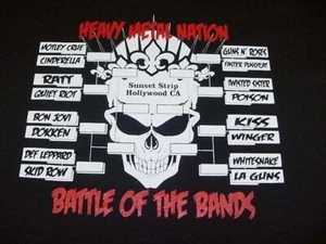 NUEVA CAMISETA DE BATALLA CON SOPORTE BANDAS PARA EL CABELLO HEAVY METAL Talla XL Bon Jovi Winger Poison - Imagen 1 de 2