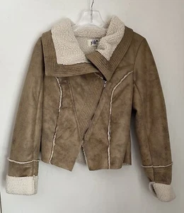 Jolt Bomber Jacket Brown Shearling Juniors size S - Picture 1 of 5