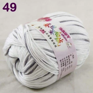 1ballsX 50g Baby Cashmere Silk Wool Children hand knitting Yarn White Gray 18-49 - Picture 1 of 24