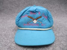 Vintage Pony Bar & Grill Rope Hat Cap Blue Leather Strap Back Sheridan Wyoming