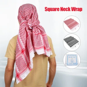 Islamic Foulard Print Scarf Men Arab Multifunction Headwrap Muslim Costumes - Picture 1 of 15