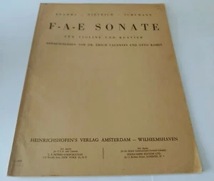 Brahms/Dietrich/Schumann - FAE Sonate for Violin and Piano - Edition 1953 VTG - Picture 1 of 6