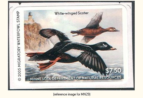 D2K Minnesota Duck Stamp 2005 $7.50 s/adh w/backg - Image 1 of 1