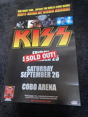 RARE KISS Cobo Hall Concert Promo Poster 2009! Gene Simmons Ace Frehley Criss - Image 1 of 4