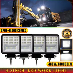 4PCS LED WORK LIGHTS for Caterpillar Skid Steers Excavator Forklift Loader Light - Picture 1 of 7