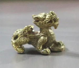 1 Pcs Brass Pi Yao / Pi Xiu Feng Shui Handcraft Fortune Wealth Protection NC2 - Picture 1 of 7