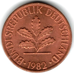 1982 J ONE PFENNIG DE ALEMANIA ~ LO CALIFICAS ~ MIRA EL ESCANEO stk g-118 - Imagen 1 de 4