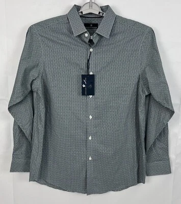 Camisa de vestir geométrica Hart Schaffner Marx para hombre grande verde oscuro nueva con etiquetas $89.50 Foto 1 de 4