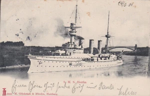 Postkarte Tsingtau Kiautschou S.M.S. Hertha in Tsingtau verwendet Selten - Bild 1 von 2