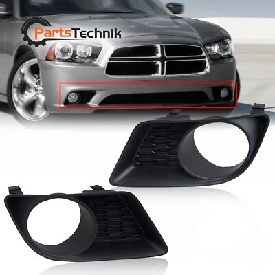 2PC Left Right Fog Light Trim w/Hole For 2011-2014 Dodge Charger Cover Bezel Foto 1 de 4