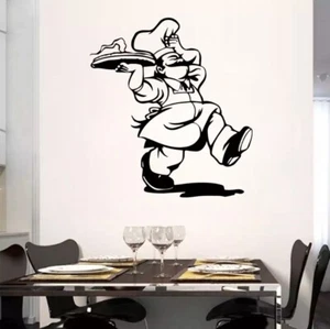 Restaurant Chef Silhouette Wall Decal Kitchen Wall Accent Decal Sticker Sale - Picture 1 of 1