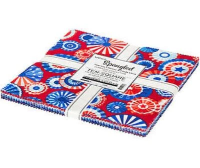 Ten-Square Wishwell Spangled Patriotic America Layer Cake Fabric Precuts M531.31 - Image 1 of 2