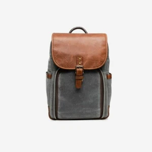 ONA MONTEREY (Smoke)-Canvas/Leather Backpack-New-FREE ONA Strap w/Purchase - Picture 1 of 7