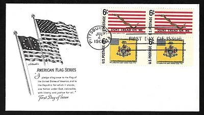 #1353-1354 6c Historic Flags - Fst Navy Jack/Philly Light Horse- Artmaster FDCB4 - Image 1 of 2
