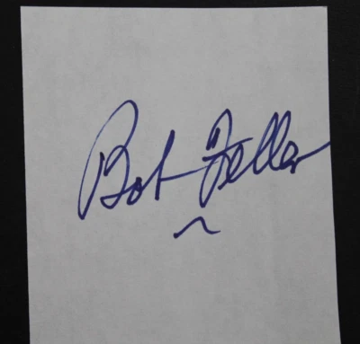 Bob Feller (d.2010) Cleveland Indians HOF Autograph 2x2 Cut - Image 1 of 2
