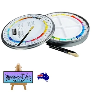 PEBEO - Aquarelle Fine Watercolor - Round Metal Box + 24 Half Pans + Free Brush - Picture 1 of 2