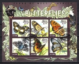 Animaux Papillons Sierra Leone 2015 (55) Yvert n° 4981 à 4986 oblitérés - Bild 1 von 1