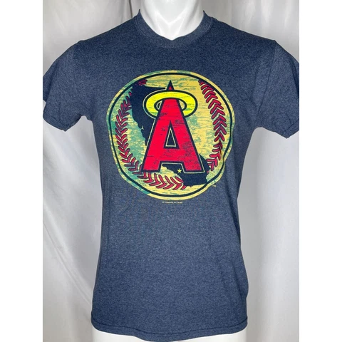 California Angels MLB Blue Vintage Style Logo T-Shirt Men's SMALL Cover