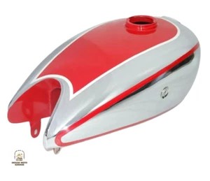 PASSEND FÜR Horex Regina Benzin Gas Kraftstofftank Stahl Chrom & Rot Kleine V... - Bild 1 von 5