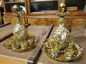 Außergewöhnliches Paar Likörservice Glas/Kristall emailliert Legras/Monjoie? - Bild 1 von 12