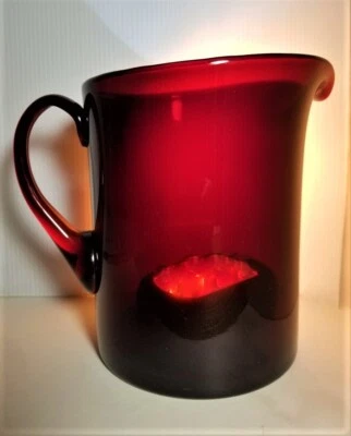 NUEVO RALPH LAUREN POLO ROJO Jarrón Jarra Leche Vidrio 7"x 5" Czeck Kralik Hecho Foto 1 de 4