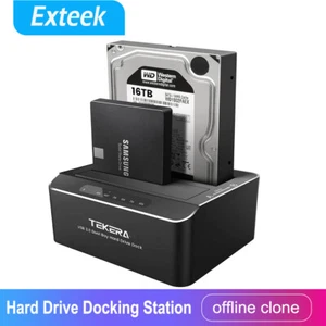 USB 3.0 to SATA External Hard Drive Docking Station 2.5&3.5 inch Offline Clone - Picture 1 of 12