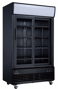Getränkekühlschrank Gewerbekühlschrank 1013l 2 Glastüren 1110x595x1535mm schwarz - Bild 1 von 1