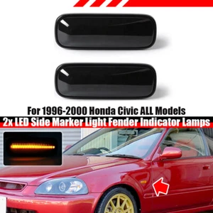 Fit For Honda Civic 1996-2000 LED Front Fender Side Marker Signal Light Lamp - Picture 1 of 10