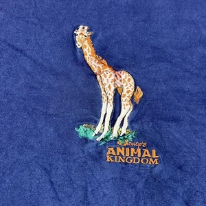 Disney Short Sleeve Youth M Blue Animal Kingdom Embroidered T-shirt - Picture 1 of 7