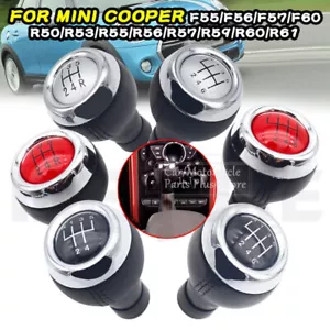 5/6 Speed Gear Shift Knob Leather For Mini Cooper R55/56/57/58/59 F55 F56/54/57 - Imagen 1 de 19