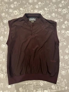 Zero Restriction Mens Size Large Outerwear Golf Vest 1/4 Snap Lightweight Maroon - Picture 1 of 9