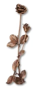 Rosenzweige aus Bronze  51x16 cm Figur Skulptur Friedhof Grab - Bild 1 von 3