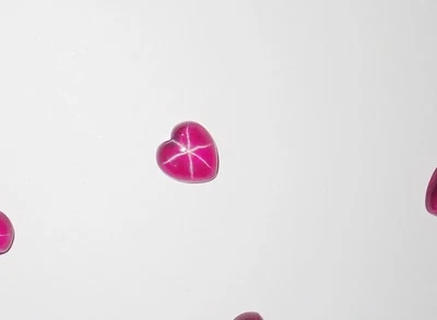 Transparent Star Ruby Heart 8x8 mm Cabochon Created 6 Rayed Stone 1 piece Lot - Image 1 of 4