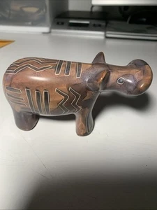 Sehr schönes Speckstein Nilpferd Nilpferd Kenia (?) Afrikanisch 4,75" ohne Mängel. - Bild 1 von 5