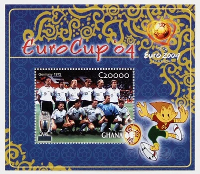 Hoja de recuerdo de Ghana 2004 fútbol Eurocopa '04 Scott #2432 MNH Foto 1 de 2