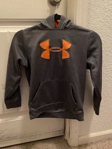 Under Armour Boys Kids Gray Hooded Sweatshirt Size YXS  - Picture 1 of 7