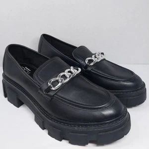 Scarpe mocassini No Boundaries NOBO donna taglia 9 stile grosso anni 90 nere con lacci - Foto 1 di 10