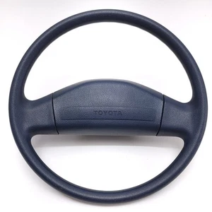 98-02 Toyota Corolla Sedan Driver Steering Wheel Navy Blue OEM w/ horn pad NICE! - Foto 1 di 6