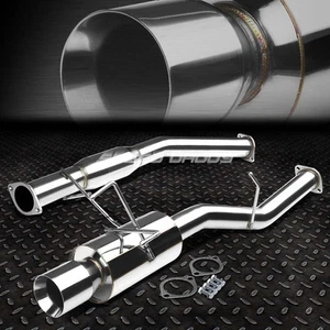 FOR 89-94 240SX S13 BOLT-ON STAINLESS STEEL CATBACK EXHAUST MUFFLER 4"ROLLED TIP - Picture 1 of 9