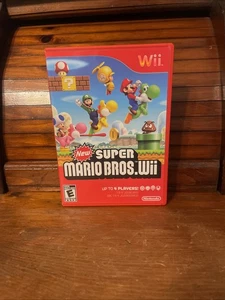 New Super Mario Bros. Wii Para Nintendo Wii 2009 Completo Con Estuche y Manual - Imagen 1 de 6